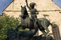 Saint Michael killing balaurul- statue in Cluj-Napoca Royalty Free Stock Photo