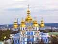 Saint Michael Monastery Cathedral Spires Tower Kiev Ukraine