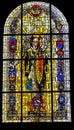 Saint Michael Paratrooper Stained Glass Saint Mary Church St Marie Eglise Normandy France Royalty Free Stock Photo