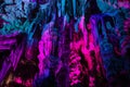 Saint Michael's Cave with colorful lights. Natural Rock Formation. Gibraltar, UK