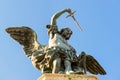 Saint Michael statue at top of Castel Sant`Angelo in Rome Royalty Free Stock Photo