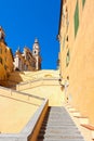 Saint-Michel Archange Basilica under blue sky in Menton, France . Royalty Free Stock Photo