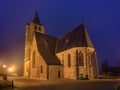 Saint Michel church at twilight, Ravels, Flanders, Belgium