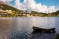 Saint Moritz lake in Switzerland in summer Royalty Free Stock Photo