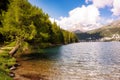 Saint Moritz lake in Switzerland in summer Royalty Free Stock Photo