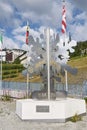 View of Saint Moritz Winter games sculpture