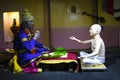 Saint Namdev offering prasad to Lord Vithoba, Hadshi Temple, Sant Darshan Museum near tikona Vadgoan Maval, District Pune,