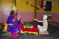 Saint Namdev offering Prasad to Lord Vithoba Royalty Free Stock Photo