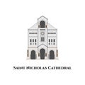 Saint Nicholas cathedral. The cathedral of the Roman Catholic Archdiocese of Monaco. Architectural building landmark. Monaco flat