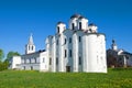 Saint Nicholas Cathedral 1113 on Yaroslavs Court. Veliky Novgorod, Russia Royalty Free Stock Photo