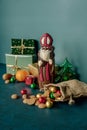 Saint Nicholas chocolate and gifts Royalty Free Stock Photo