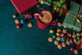 Saint Nicholas cookies and cup of coffee Royalty Free Stock Photo