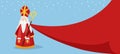 Saint Nicholas day greeting card, invitation. Winter web banner with Sinterklaas, man with beard, mitre and long red