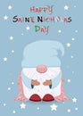 Saint Nicholas Day postcard. Angel Helper of St. Nicholas Royalty Free Stock Photo