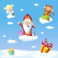 Saint Nicholas, devil and angel - vector Royalty Free Stock Photo