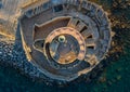 Saint Nicholas Fort guards the Mandraki harbour in Rhodes city, capital of Rhodes island in Greece. Royalty Free Stock Photo