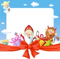 Saint nicholas frame - funny vector background Royalty Free Stock Photo