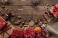 Sinterklaas (Saint Nicholas) gifts and chocolate Royalty Free Stock Photo