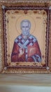 Saint Nicholas icon painted on wood