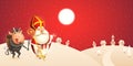 Saint Nicholas and Krampus are coming to town - winter scene - red night background Royalty Free Stock Photo