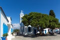 Saint Nicholas Monastery located on two islands in Porto Lagos, East Macedonia and Thra Royalty Free Stock Photo