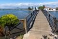 Saint Nicholas Monastery located on two islands in Porto Lagos, East Macedonia and Thra Royalty Free Stock Photo