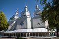 Saint Nicholas old wooden russian orthodox church in Vinnytsia, Ukraine on a beautiful summer morning Royalty Free Stock Photo