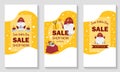 Saint nicholas sale. Mikulas or Sinterklaas winter holiday. St. Nicholas character. Vertical sale banner