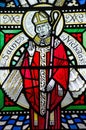 Saint Nicholas Stained Glass Window Royalty Free Stock Photo