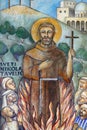 Saint Nicholas Tavelic, fresco in the Church of the Sacred Heart of Jesus in Ivanovo Selo, Croatia