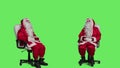 Saint nick embodiment sitting on chair,