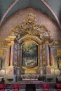 Close-up of ornate marble altarpiece at Saint Nicolas Church with the Apotheosis by Jean-Baptiste Despax, Saint Cyprien, Toulouse