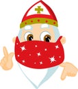 Saint Nicolas - with Face Protection Cartoon Vector Illustration Isolated