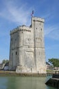 Saint Nicolas Tower; the old harbour entrance fortification of the city of La Rochelle, Charente Maritime, France Royalty Free Stock Photo