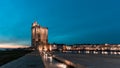 Saint Nicolas tower, one of the famous tower in the old harbour of La Rochelle Royalty Free Stock Photo