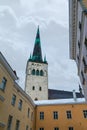 Saint Olaf`s Church in Tallinn Old Town Royalty Free Stock Photo