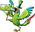 Saint Paddys Day Macaw Drinking Beer