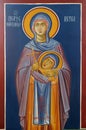 Saint Paraskeva, fresco in the Church of Saint Paraskeva of the Balkans near Saint Naum Monastery, Ohrid in Macedonia Royalty Free Stock Photo