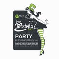 Saint Patric Day Party invitation with pinup, irish girl