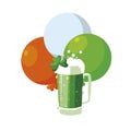 Saint patrick beer jar with balloons helium Royalty Free Stock Photo