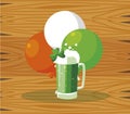 Saint patrick beer jar with balloons helium Royalty Free Stock Photo