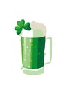 Saint patrick beer jar with clover leaf