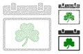 Saint Patrick Calendar Day Vector Mesh Network Model and Triangle Mosaic Icon