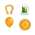 Saint patrick card set icons Royalty Free Stock Photo