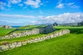 Saint Patrick cathedral inside Peel castle in Peel city in the Isle of Man Royalty Free Stock Photo