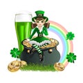 Colorful template for postcard, poster or invitation to St. Patrick`s Day Royalty Free Stock Photo