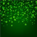 Saint Patrick day backgroundSaint Patrick day background with green leaves of trefoil clover falling from the sky