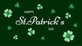 Saint Patrick day greeting card, Happy St Patrick\'s banner design with green four leaf clover