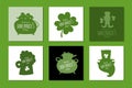 Saint Patrick Day. Greeting cards set for your design Royalty Free Stock Photo