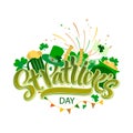 Saint Patrick Day Lettering decoration beer festival Royalty Free Stock Photo